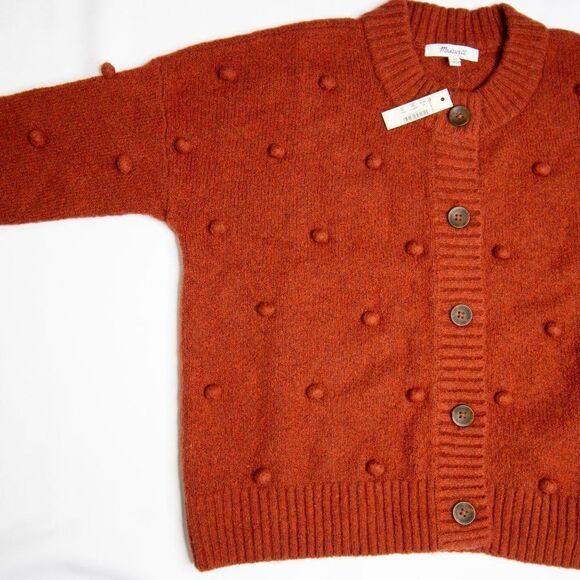 NEW Madewell Bobble Colburne Cardigan Sweater, red, XS - Picture 15 of 16